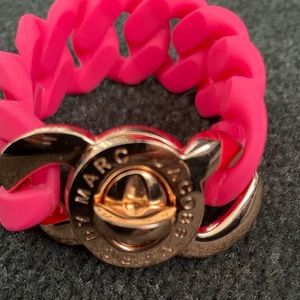 Marc by Marc Jacobs Pink Turnlock Rubber Bracelet